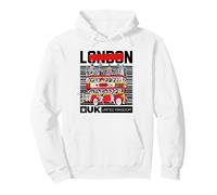 I Love London, Cool London UK Red Bus Illustration Graphic Sweat à Capuche