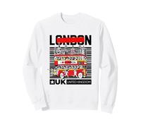 I Love London, Cool London UK Red Bus Illustration Graphic Sweatshirt