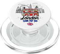 I Love London, Cool London UK Skyline Illustration Graphic PopSockets PopGrip pour MagSafe