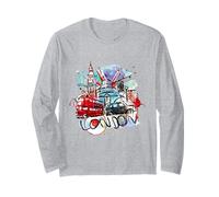 I Love London, Cool Unique London Sketch Drawing Skyline Manche Longue