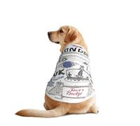 I Love London Gilet imprimé pour chien, doux, respirant, sans manches, vêtements tendance pour races moyennes et grandes