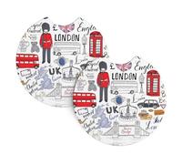 I Love London Lot de 2 porte-gobelets pour intérieur de voiture - Accessoires universels, parfaits pour les excursions en plein air en voiture