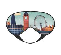 I Love London Masque de sommeil avec imprimé soyeux pour les yeux pour homme et femme pour voyage, sommeil et relaxation