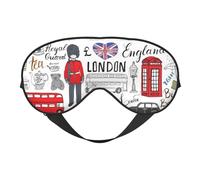 I Love London Masque de sommeil en soie avec boucle réglable pour femme Idéal pour les voyages, la sieste, le travail, le bureau