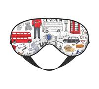 I Love London Masque pour les yeux respirant à couverture intégrale et réglable pour la sieste