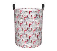 I Love London Panier à linge circulaire confortable pour rangement multi-pièces