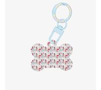 I Love London Pendentif double face en forme d'os pour chiens et chats
