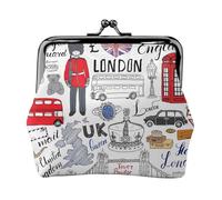 I Love London Petit kit de voyage avec pochette compacte pour camping, aventures et excursions de pêche, noir, One Size, Art déco