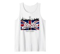 I Love London UK Flag with London Skyline Graphic London Débardeur