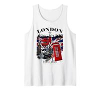 I Love London UK Flag with London Skyline Graphic London Débardeur