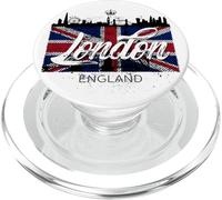 I Love London UK Flag with London Skyline Graphic London PopSockets PopGrip pour MagSafe