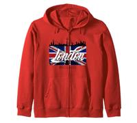 I Love London UK Flag with London Skyline Graphic London Sweat à Capuche