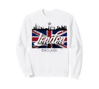 I Love London UK Flag with London Skyline Graphic London Sweatshirt