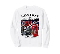 I Love London UK Flag with London Skyline Graphic London Sweatshirt