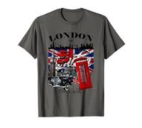 I Love London UK Flag with London Skyline Graphic London T-Shirt