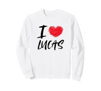 I Love Lucas Cœur Rouge Dad Boyfriend Husband Son Grandson Sweatshirt
