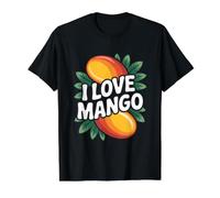 I Love Mango Bold Tropical Fruit Déclaration T-Shirt Graphique avec Valeur, Homme, Noir, L