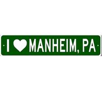 I Love Manheim Pennsylvania Metal Wall Decor City Limit Sign