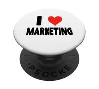 I Love Marketing - Heart Funny Ads Ad Advertising Advertising PopSockets PopGrip Adhésif