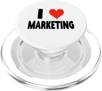 I Love Marketing - Heart Funny Ads Ad Advertising Advertising PopSockets PopGrip pour MagSafe