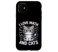 I Love Math and Cats Adorable chat ringard Coque pour iPhone 11
