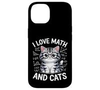 I Love Math and Cats Adorable chat ringard Coque pour iPhone 14