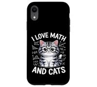I Love Math and Cats Adorable chat ringard Coque pour iPhone XR