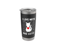I Love Math And Cats! - Amoureux des mathématiques et des chats, professeur de mathématiques Gobelet isotherme en acier inoxydable double paroi