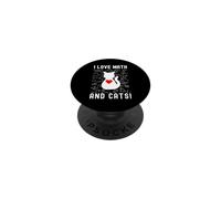 I Love Math and Cats! - Amoureux des mathématiques et des Chats, Professeur de mathématiques PopSockets PopGrip Adhésif