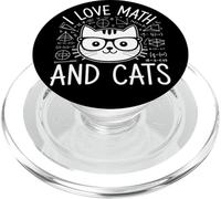 I Love Math and Cats Chat Nerd Prof Maths Cadeau Original PopSockets PopGrip pour MagSafe