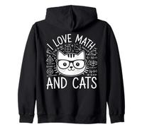 I Love Math and Cats Chat Nerd Prof Maths Cadeau Original Sweat à Capuche