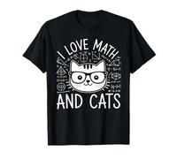 I Love Math and Cats Chat Nerd Prof Maths Cadeau Original T-Shirt