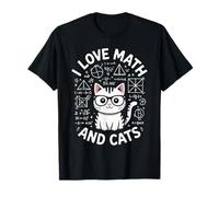 I Love Math and Cats Chat Nerd Prof Maths Cadeau T-Shirt