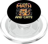 I Love Math and Cats Funny Cat Humour Student Teacher Design PopSockets PopGrip pour MagSafe