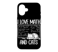 I Love Math and Cats Funny Math Teacher Math Nerd Coque pour iPhone 16