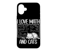 I Love Math and Cats Funny Math Teacher Math Nerd Coque pour iPhone 16 Plus