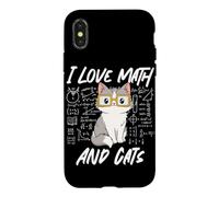 I Love Math and Cats Math Lover Cat Mathématiques Géométrie Coque pour iPhone X/XS