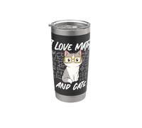 I Love Math And Cats Math Lover Cat Mathématiques Géométrie Gobelet isotherme en acier inoxydable double paroi