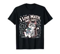 I Love Math and Cats Mathématiques Chat Mathématiques Drôle Mathématiques T-Shirt
