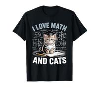 I Love Math and Cats Mathématiques Chat Mathématiques Drôle Mathématiques T-Shirt