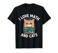 I Love Math and Cats Mathématiques Chat Mathématiques Drôle Mathématiques T-Shirt