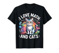 I Love Math and Cats Mathématiques Chat Mathématiques Drôle Mathématiques T-Shirt