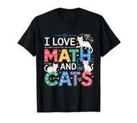 I Love Math and Cats Mathématiques Chat Mathématiques Drôle Mathématiques T-Shirt