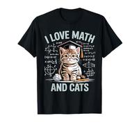 I Love Math and Cats Mathématiques Chat Mathématiques Drôle Mathématiques T-Shirt