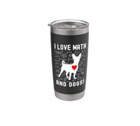 I Love Math And Dogs - Amoureux des mathématiques, amoureux des chiens, professeur de mathématiques Gobelet isotherme en acier inoxydable double paroi