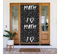 I Love Math Couvertures de porte décoratives pour intérieur et extérieur, printemps, été, automne, hiver, Halloween, décorations de Noël