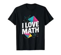 I Love Math Géométrie Algèbre Calcul Fun T-Shirt Graphique avec Valeur, Homme, Noir, M