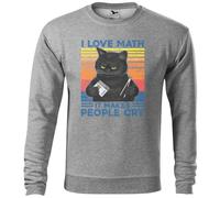 I Love Math It Makes People Cry Funny Black Cat Sweat gris unisex Size M