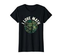 I Love Math - Mathématiques pour Enseignant ou étudiant T-Shirt Graphique avec Valeur, Femme, Noir, M
