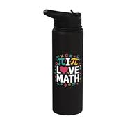 I Love Math Pi Equation Algèbre Géométrie Fun Stainless Steel Insulated Water Bottle